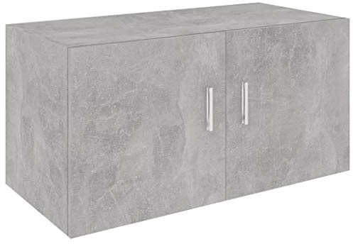 Susany Armario de Pared, Armario Multiusos para Colgar, Armario Colgante de Baño, Vitrina para Salón, Aglomerado, Gris Hormigón, 80x39x40 cm