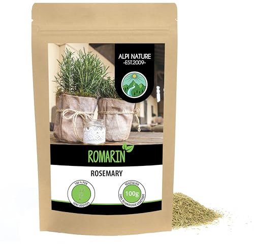 Alpi Nature Romero Seco 100g, Hojas Secas y Trituradas, Especia Romero para Cocinar