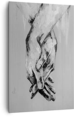 Quadri Moderni su Tela 80x120 cm Verticale Bianco e Nero Persone - 4566