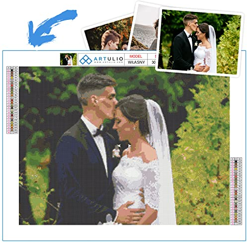 Diamond Painting Set 40x30cm Personalisieren Sie Ihr Foto - 5D Daiments Painting Zubehör - Crystal Art Wand Deko - Ihr eigenes Foto fertigen personalisiert an