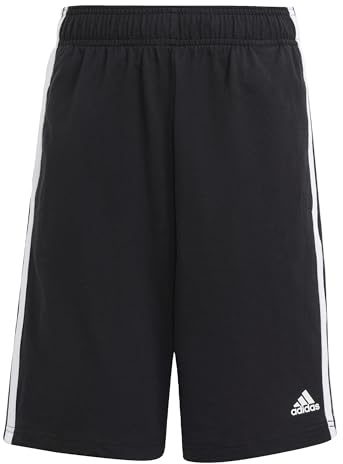 adidas Unisex Kinder Essentials 3-Stripes Knit Shorts, Black/White, 7-8 Years