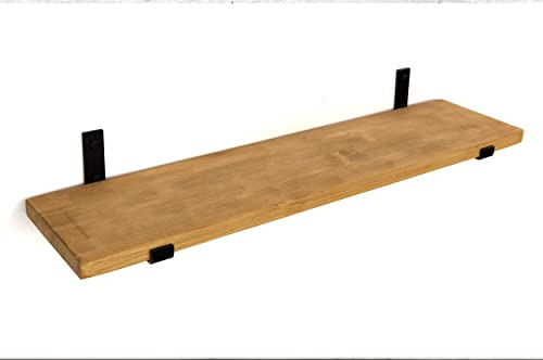 Santango - Modernes Wandregal 140x25 cm - Eiche - 1 Regalbrett - Wandboard - Schweberegal mit Regalträger - Einzigartiges Innendesign - Wandmontage - Unisex - Dekoartikel