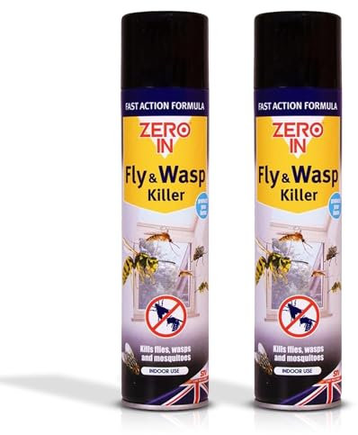 Quebec - Zero in Fly and Wasp Killer- Indoor Flying Insect Killer -Eliminates insects in seconds- Spray Leaves Neutral Scent-Wasp Killer Spray 300ml- Pack of 2