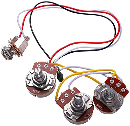 Guitar Wiring Harness 250K Guitar Potentiometer with Plug for Jazz Bass