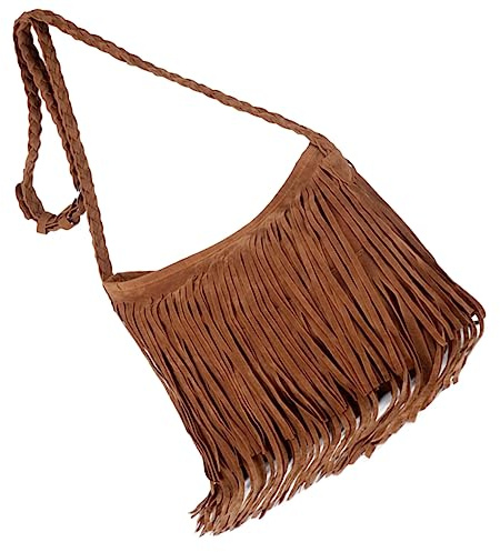 WRITWAA Borsa Tracolla Frange Per Donna Borsa Multifunzionale Suede Elegante Capacità Elevata Per Uso Quotidiano Colore Cammello