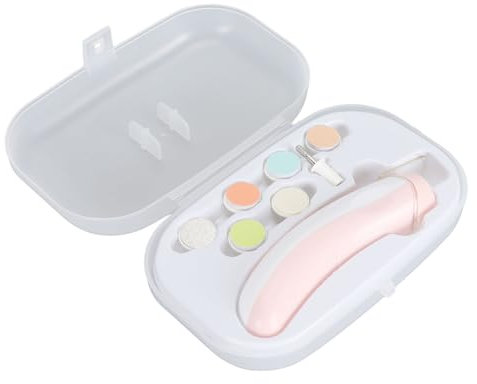 Baby-Nageltrimmerfeile, Sichere Baby-Nagelfeile mit Licht und 6 Schleifpads, Baby-Pflegeset, Maniküre-Set für Kleinkinder oder Erwachsene