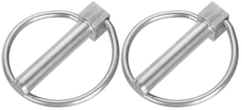 QUARKZMAN Perni Scatto Rotondi Acciaio Inossidabile, 2pz 3/8 x 2 Anello, Perni per Barche, Kayak, Canoa, Rimorchi, Carrelli, Camion, Tosaerba, Argento