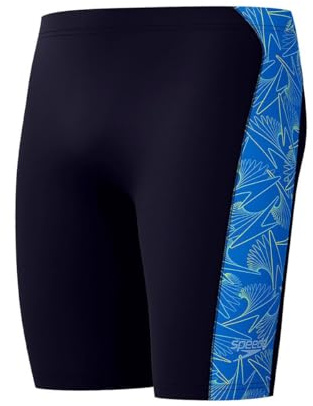 Speedo HyperBoom Panel Jammer para Hombre, Navy/Lagoon Blue, 38