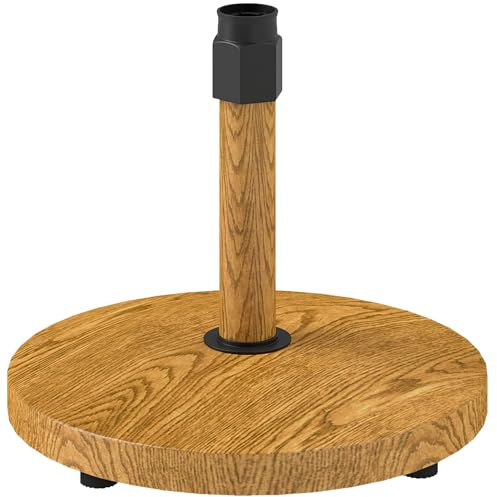 Outsunny Base para Sombrilla Redonda Soporte para Parasol con Almohadillas Regulables Pie para Sombrilla con Relleno de Cemento Peso de 24,5 kg para Jardín Terraza Patio Natural