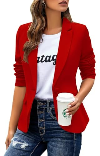 Cicy Bell Chaqueta de mujer casual de manga larga con solapa, chaqueta de trabajo para oficina