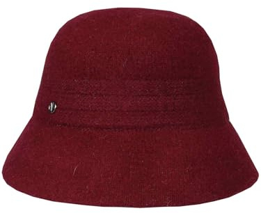 LOEVENICH Cappello a campana | misto lana | donna | taglia unica | accessorio alla moda per autunno e inverno, vino, Taglia unica
