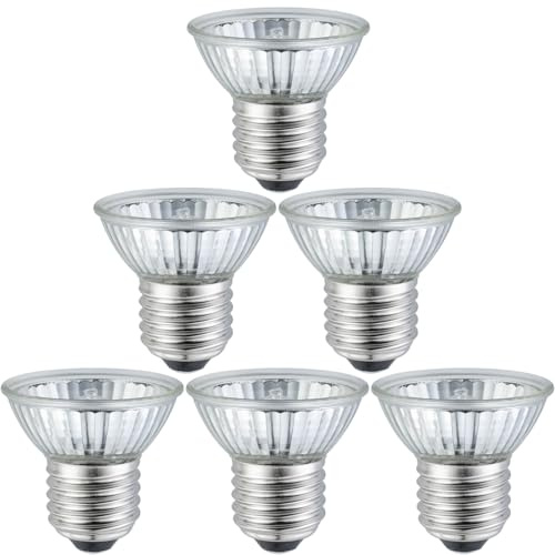 YEGRUEB Ampoule UVB UVA 50W pour Reptiles et Amphibiens - Lampe à Chaleur pour Tortue, Dragon Barbu, Cage de Lézard - 6 Paquets