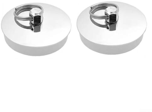 Lot de 2 bouchons de vidange en acier inoxydable pour baignoire et évier, matériau résistant à la rouille avec panier intégré pour maintenir des canalisations propres, compatibles avec 46 mm/56 mm