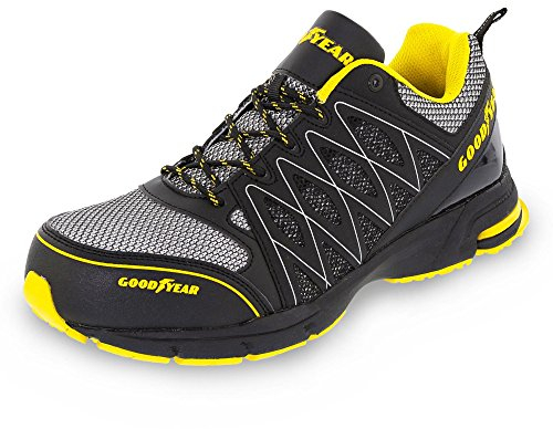 Goodyear Herren Metallfreie Arbeitssicherheit Trainer Mit Non Metallic Stoffkappe S1p / Sra Hro Sicherheitsschuhe, Schwarz Gelb, 42 EU