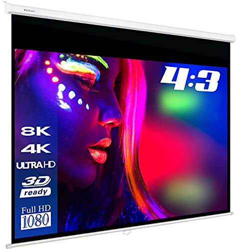 ESMART Professional MIROLO Rollo-Leinwand 264 cm Bild 244 x 183 cm (120) 4:3 | Heimkino Beamer Projektionsleinwand Rollo Leinwand LCD LED