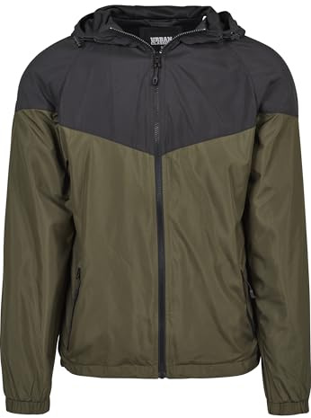 Urban Classics 2 Tonos Chaqueta, Blk/Darkolive, M para Hombre