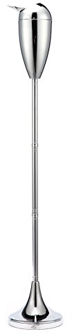 Sfeomi Einstellbarer Aschenbecher Stand Standaschenbecher Floor Standing Ashtray Aschenbecher Stand Standing Ashtray für Draußen Drinnen Stabil mit Standfuß von 50,8 cm bis 88,9 cm Hoch (Silber) 1