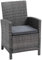 greemotion Polyrattan-Sessel Tessin, Gartensessel mit Kissen, 65 x 90 x 59 cm, Grau