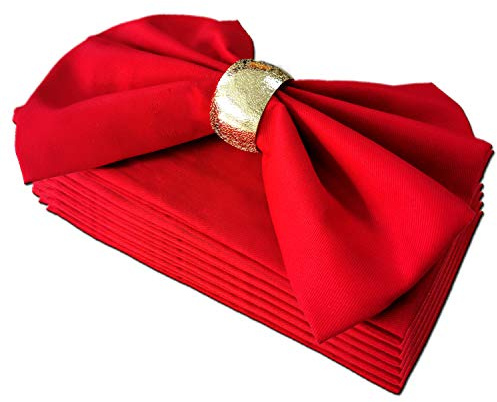 Getfitsoo Cloth Napkins Set of 6, 100% Cotton Dinner Napkins for Everyday Use Reusable, Perfect as Christmas Thanksgiving Dining Kitchen Table Decoration (Red)