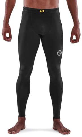 Skins Men's Series-3 Compression Travel and Recovery Long Tights, Black, Medium, Black, Medium
