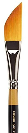 KINGART Premium Original Gold 9800-5/8 Dagger Striper Series Artist Brush, Golden Taklon Synthetic Hair, Short Handle, for Acrylic, Watercolor, Oil and Gouache Painting, Size 5/8