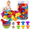 vvhippo Montessori Juguete Educativo, Juguetes para Niños Contar 48 Piezas Juego de Combinación de Contar matemáticas Montessori con Cuenco, Pinzas, Juguete para niños de 3 4 5 años (ZJWJ-KAOL)