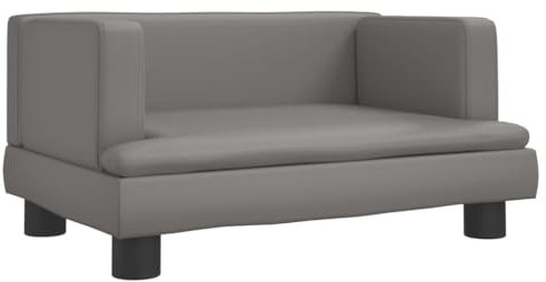 vidaXL Hundebett, Hundekissen mit weicher Polsterung, Hundesofa Hundecouch für kleine Hunde Haustiere, Haustierbett Katzenbett, Grau Kunstleder