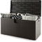 KOMFOTTEU 276 Liter Aufbewahrungsbox, Garten-Auflagenbox aus HDPE & Metall, Allwetter-Gartenbox mit Griffen, abschließbare Kissenbox für Balkon Terrasse, 114 x 54 x 56 cm, Braun