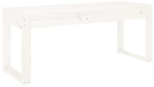 vidaXL Panca da Giardino Bianca 110x38x45 cm Legno Massello di Pino
