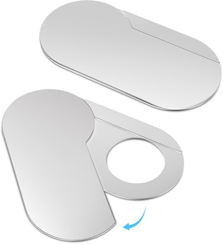 CloudValley [Upgrade Webcam Abdeckung, 0.4mm Ultra-Dünn Metall, Drehbar Kamera Abdeckung für Laptop, MacBook Air, MacBook Pro, iPad, Tablet, Mac, PC zubehör, 2 Stück Silber