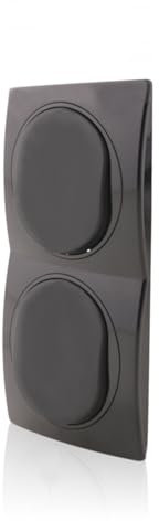 Nobilis Lot de 2 interrupteurs muraux en ABS 10AX 250 V Noir Ø 60 mm & 1 x 2 cadres 80 x 151 mm verticaux