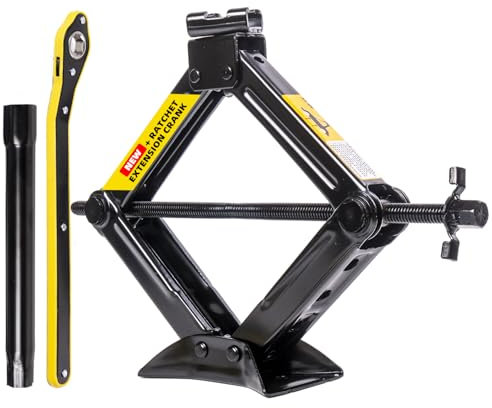 LEADSTAND Scissor Jack is 2tons with Extension crank Labor-saving Design, Thickened Steel Plate. It Can Be Used With Electric Drill, Suitable for Cars and SUV