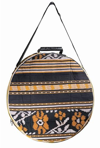 Shamandrum - Bolsa de transporte para tambor de chamán (45 cm de diámetro), color oscuro, carbón, Bolsillo ligeramente acolchado