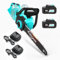 YARDCARE Motosega a Batteria 16 Pollici con Display LED, 2×4Ah Batterie, Tensionamento Catena Senza Attrezzi, Motosega Elettrica Potente 15/20 m/s per Potatura e Giardinaggio