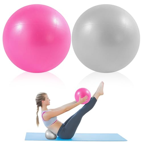 UTEFIF 2 pcs Mini Yoga Pilates Balls (25cm) – Anti-Burst Exercise Ball for Core Strength, Balance Training & Fitness, Soft Gym Equipment for Adults