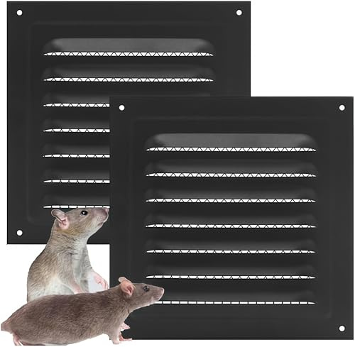 Griglia di ventilazione, 2 pezzi, griglia di ventilazione quadrata, copertura dell'aria in metallo, griglia di scarico per camino, ventilazione con griglia di protezione dagli insetti, per soffitti da