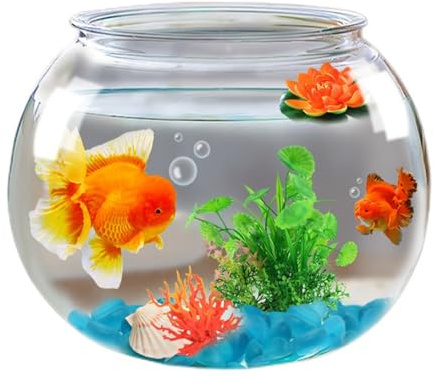 Protoence Vase en Forme De Bocal À Poisson | Accessoires D'Aquarium Économiseurs D'Espace,Bol À Planter avec Effet Bulles | Destiné Au Centre De Table, À La Maison, pour Les Événements, en Intérieur