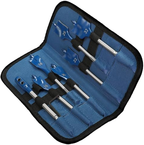 Bosch 7x EXPERT Self Cut Speed Flachfräsbohrer-Sets (für Weichholz, Spanplatte, Ø 16-32 mm, Professional Zubehör Bohrmaschine)