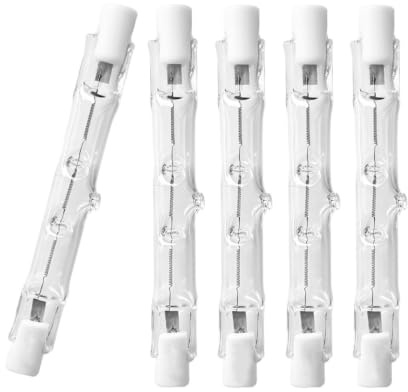 R7S halogenlampa 2700K 110V/230V varmvit, 5 stk. Dimbar J-typ rörlampa för golvlampor och säkerhetslampor (75W/78mm-230V)