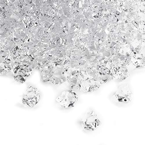 Super Z Outlet 3 Pound Bag Clear Fake Ice Cubes Acrylic Rock Diamond Crystals Treasure Crushed Gems for Vase Fillers, Table Scatter, Birthday Decoration Favor, Event, Wedding, Arts & Crafts