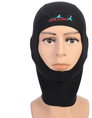 1/3Mm Bib Hood Diving, Neoprene Scuba Snorkeling Wetsuit Hood Surf Divers Hat for Men Women (L(3Millimeter)) Surf Hood Henderson Snorkeling Hood Made with Lycra