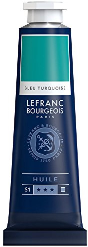 Lefranc Bourgeois 810024 feine Ölfarbe, lichtecht mit hervorragender Deckkraft & hoher Farbintensität, gleichmässiger Konsistenz und optimaler Mischbarkeit, 40ml Tube - Türkisblau
