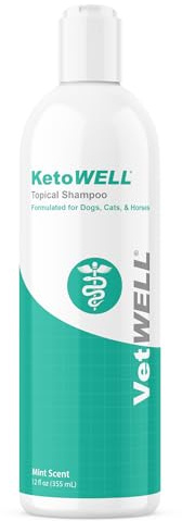 VetWELL Shampoo for Dogs Cats & Horses - Topical Shampoo with Oatmeal & Aloe -12oz Mint Scent
