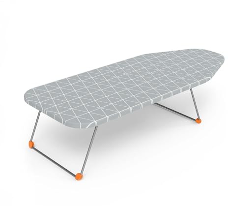 Tabletop Ironing Board with Folding Legs, Small Ironing Board with Thick Cotton Cover, Portable Mini Iron Board for Sewing, Craft Room, Household, Dorm, Table Top, 12x30