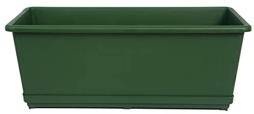 Seat Flor srl® Vaso per balcone, fioriera da balcone, vaso porta fiori, cassetta porta fiori (40 cm, verde)