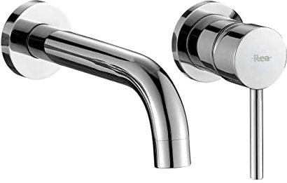 VBChome Robinet de lavabo chromé à 2 trous - Montage mural encastré - Robinet de salle de bain - Mitigeur monocommande - Robinet de salle de bain moderne et élégant - Haute qualité