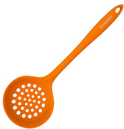 Fackelmann Schiuma da cucina, ottima per friggere, in silicone morbido al tatto, adatta per padelle e pentole con rivestimento, resistente fino a 230 °C, lavabile in lavastoviglie, colore arancione,