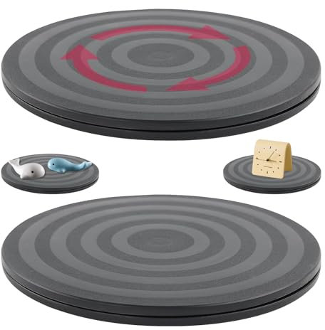 2 pezzi Supporto Girevole Di 360°con Cuscinetti a Sfera,Base Girevole per TV,20CM Piatto Girevole,Piante in Vaso,Altoparlanti,Computer Portatili, Monitor,Oggetti D'artigianato