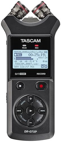 Tascam DR-07XP - Portabler 2 Kanal Recorder mit 32-Bit-Float-Auflösung und USB Audio Interface