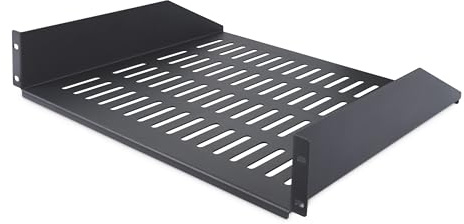 StarTech Estante Rack Ventilado 2U, 40,6cm, 20kg (CABSHELFV2U-16-RACK) | Bandeja voladiza ventilada para rack de 19 pulgadas, Cumple la norma EIA-310